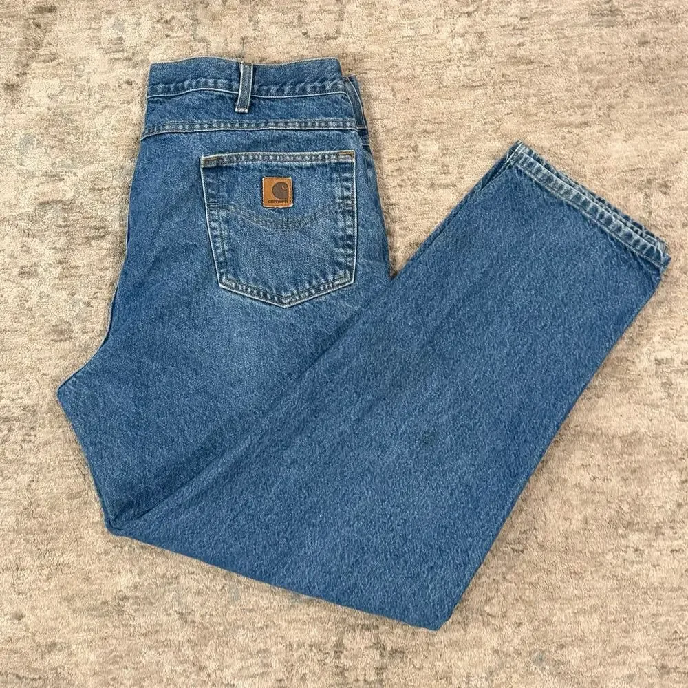 Blue Carhartt Jeans 40x32 100% Cotton